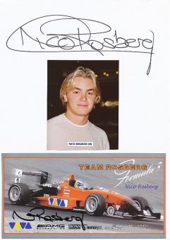 2  x  Nico Rosberg  Weltmeister  Formel 1 Auto Motorsport  Autogramm Karte original signiert 