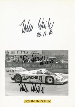 2  x  John Winter = Louis Klaus Krages † 2001    Auto Motorsport  Autogramm Foto original signiert 