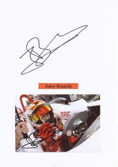 2  x  Jules Bianchi † 2015  FRA   Formel 1  Auto Motorsport  Autogramm Foto original signiert 