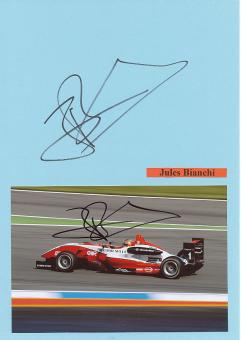 2  x  Jules Bianchi † 2015  FRA   Formel 1  Auto Motorsport  Autogramm Foto original signiert 