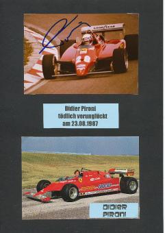 Didier Pironi † 1987  FRA  Ferrari   Formel 1  Auto Motorsport  Autogramm Foto  original signiert 
