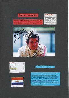 Jackie Pretorius † 2009  RSA   Formel 1  Auto Motorsport  Autogramm Foto  original signiert 