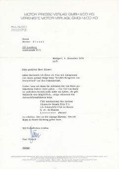 Paul Pietsch † 2012  Formel 1  Auto Motorsport Autogramm Brief original signiert 