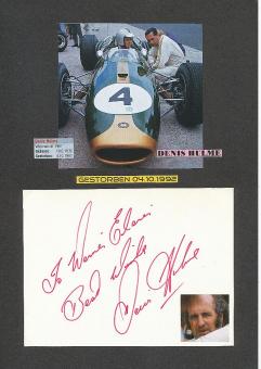 Denis Hulme † 1992  NZL   Formel 1  Weltmeister Auto Motorsport  Autogramm Karte  original signiert 