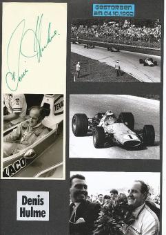 Denis Hulme † 1992  NZL   Formel 1  Weltmeister Auto Motorsport  Autogramm Karte  original signiert 