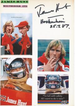 James Hunt † 1993  Formel 1 Weltmeister  Auto Motorsport  Autogramm Karte  original signiert 