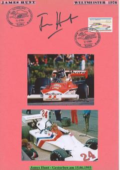 James Hunt † 1993  Formel 1 Weltmeister  Auto Motorsport  Autogramm Karte  original signiert 