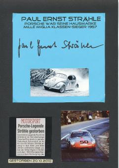 Paul Ernst Strähle † 2010  Porsche Auto Motorsport  Autogramm Karte  original signiert 