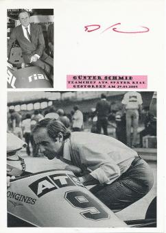 Günter Schmid † 2005  Teamchef ATS  Formel 1  Auto Motorsport  Autogramm Karte  original signiert 