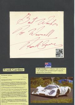 Frank Gardner † 2009  Australien  Formel 1  Auto Motorsport  Autogramm Karte  original signiert 