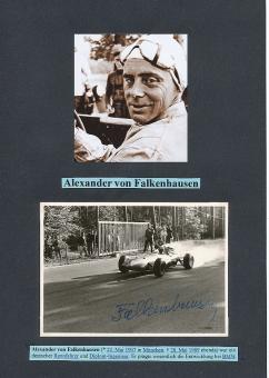 Alexander von Falkenhausen † 1989  BMW  Auto Motorsport  Autogramm Foto  original signiert 