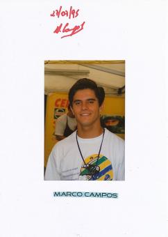 Marco Campos † 1995  Brasilien  Formel 3  Auto Motorsport  Autogramm Karte  original signiert 