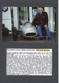 Heinz Melkus † 2005  DDR  Auto Motorsport  Autogramm Foto  original signiert 
