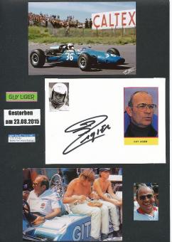 Guy Ligier † 2015  FRA  Formel 1  Auto Motorsport  Autogramm Karte  original signiert 