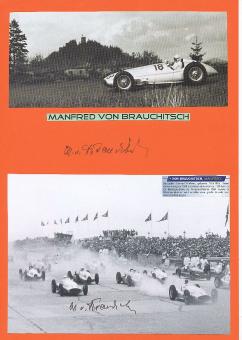 2  x  Manfred von Brauchitsch † 2003  Formel 1  Auto Motorsport  Autogramm Karte  original signiert 