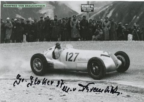 Manfred von Brauchitsch † 2003  Formel 1  Auto Motorsport  Autogramm Foto  original signiert 