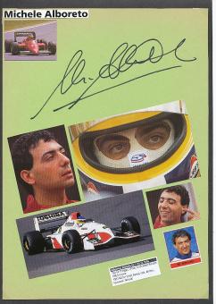 Michele Alboreto  † 2001 Ferrari   Formel 1  Auto Motorsport  Autogramm Karte  original signiert 