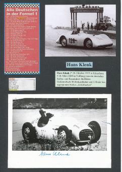 Hans Klenk † 2009   Auto Motorsport  Autogramm Foto  original signiert 