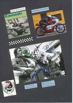 Gilberto Parlotti † & Dave Simmonds † & Kent Andersson † & Chas Mortimer & Börrje Jansson  Motorrad  Autogramm Foto  original signiert 