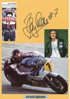 2  x  Barry Sheene † 2003  GB  Motorrad Weltmeister Autogramm Karte & Bild  original signiert 
