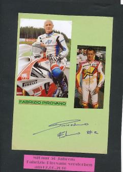 Fabrizio Pirovano † 2016  Italien  Weltmeister Motorrad Autogramm Karte  original signiert 