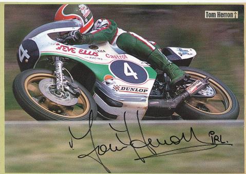 Tom Herron † 1979  GB  Motorrad Sport Autogramm Bild original signiert 