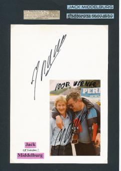 2  x  Jack Middelburg † 1984  NL  Motorrad Sport Autogramm Foto + Karte original signiert 