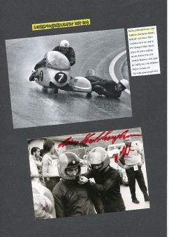 Heinz Luthringshauser † 1997 & Hermann Hahn  Seitenwagen Motorrad Sport Autogramm Foto original signiert 