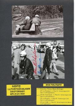 Heinz Luthringshauser † 1997 & Aga Neumann  Seitenwagen Motorrad Sport Autogramm Foto original signiert 