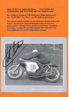 John Surtees † 2017  GB  Motorrad Sport Autogrammkarte original signiert 