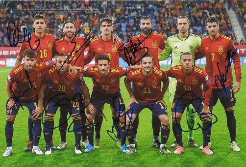 Spanien  Mannschaftsfoto Fußball original signiert 