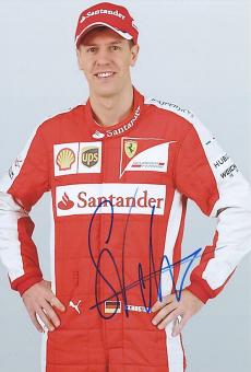 Sebastian Vettel  Ferrari   Formel 1   Motorsport  Autogramm 30 x 20 cm Foto original signiert 