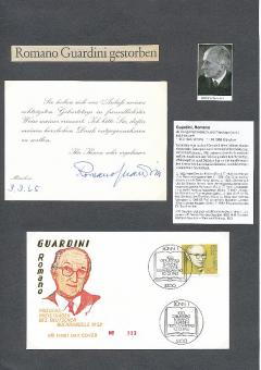 Romano Guardini † 1968 Priester  Theologe  Kirche Autogramm Karte original signiert 