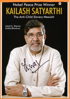 Kailash Satyarthi  Indien Friedensnobelpreis 2014 Autogramm Foto original signiert 