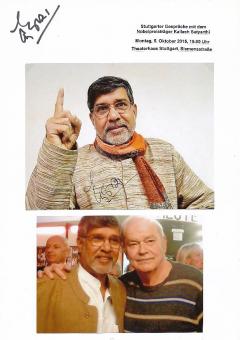 Kailash Satyarthi  Indien Friedensnobelpreis 2014 Autogramm Foto original signiert 
