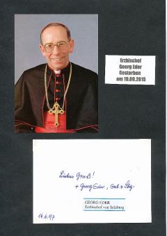 2  x  Georg Eder † 2015 Erzbischof von Salzburg  Kirche Autogrammkarte original signiert 