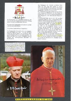 2  x  Hans Hermann Groer † 2003  Erzbischof von Wien  Kirche Autogrammkarte original signiert 