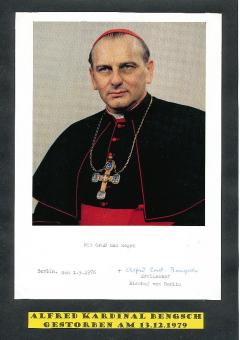 Alfred Kardinal Bengsch † 1979 Erzbischof von Berlin   Kirche Autogrammkarte original signiert 