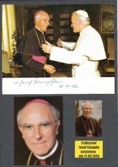 Josef Stimpfle † 1996  Erzbischof von Augsburg   Kirche Autogrammkarte original signiert 