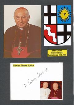 Eduard Schick † 2000 Bischof von Fulda  Kirche Autogramm Karte original signiert 