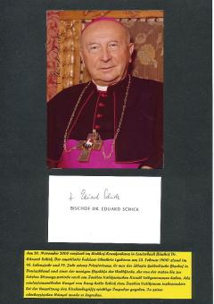 2  x  Eduard Schick † 2000 Bischof von Fulda  Kirche Autogramm Foto original signiert 