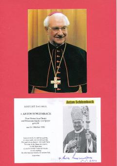 Anton Schlembach † 2020 Bischof von Speyer Kirche Autogramm Bild original signiert 