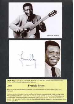 Francis Bebey † 2001 Kamerun Musik Autogramm Karte original signiert 