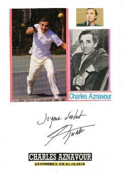 Charles Aznavour † 2018   Musik Autogramm Karte original signiert 