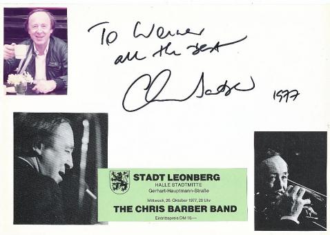 Chris Barber † 2021  Jazz   Musik Autogramm Karte original signiert 
