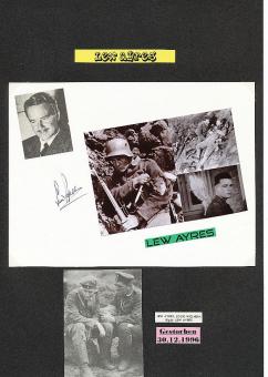 Lew Ayres † 1996  Film & TV Autogramm Karte original signiert 