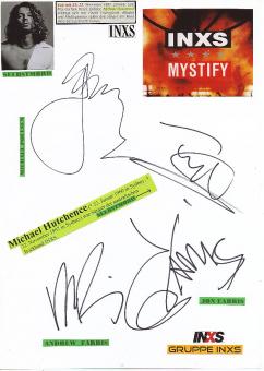 INXS  mit Michael Hutchence † 1997  Musik Autogramm Karte original signiert 
