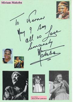Miriam Makeba † 2008 Mama Africa  Musik Autogramm Karte original signiert 