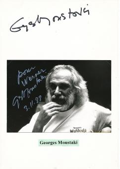 2  x  Georges Moustaki † 2013  Musik Autogramm Karte original signiert 