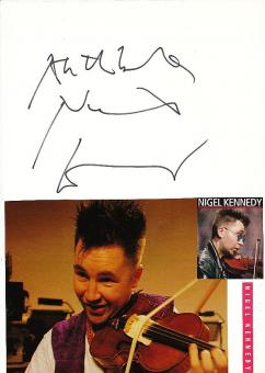 Nigel Kennedy  Star Geiger  Musik Autogramm Karte original signiert 